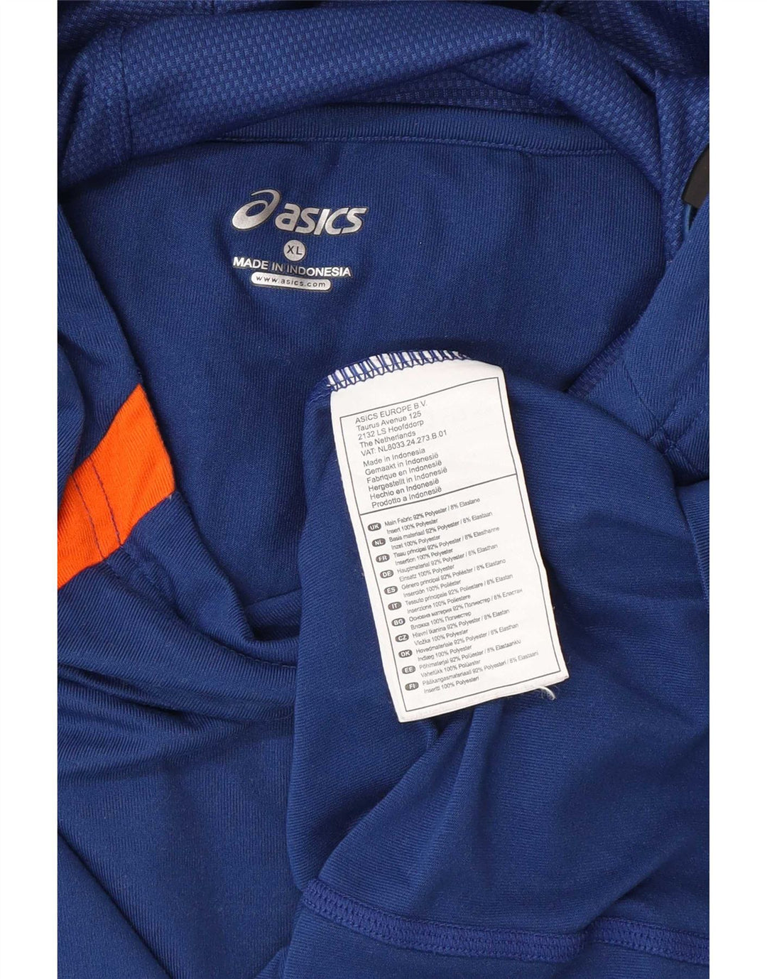 Męska koszulka z kapturem i długim rękawem XL, XL, Asics, niebieski poliester