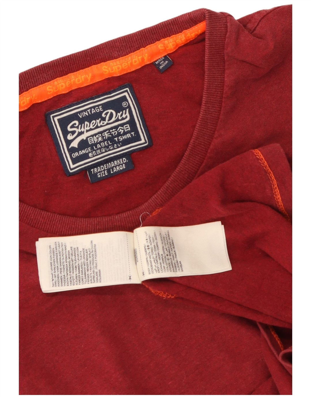 Męski T-shirt Superdry, duży, czerwony, bawełniany