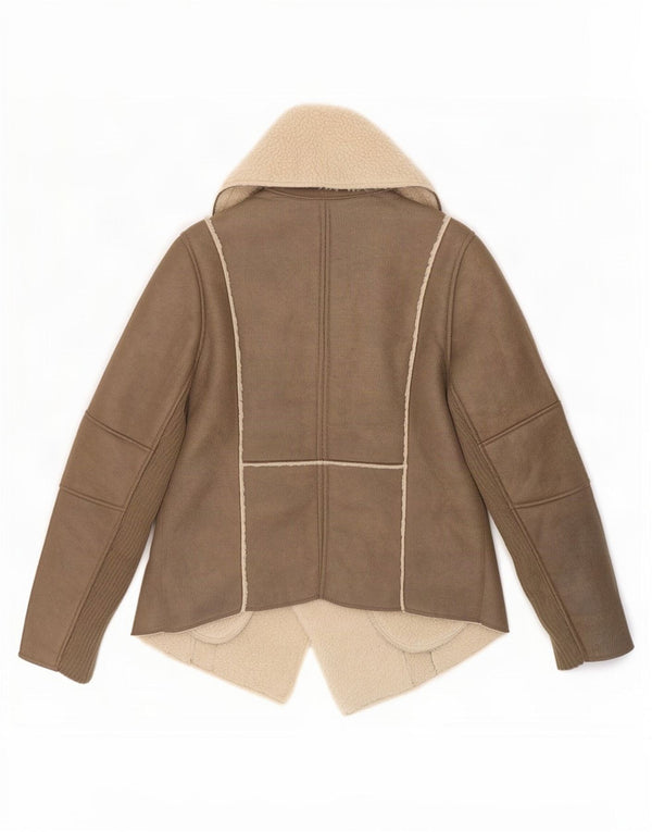 Damska kurtka Sherpa Calvin Klein Jeans UK 14, średni brąz, poliester