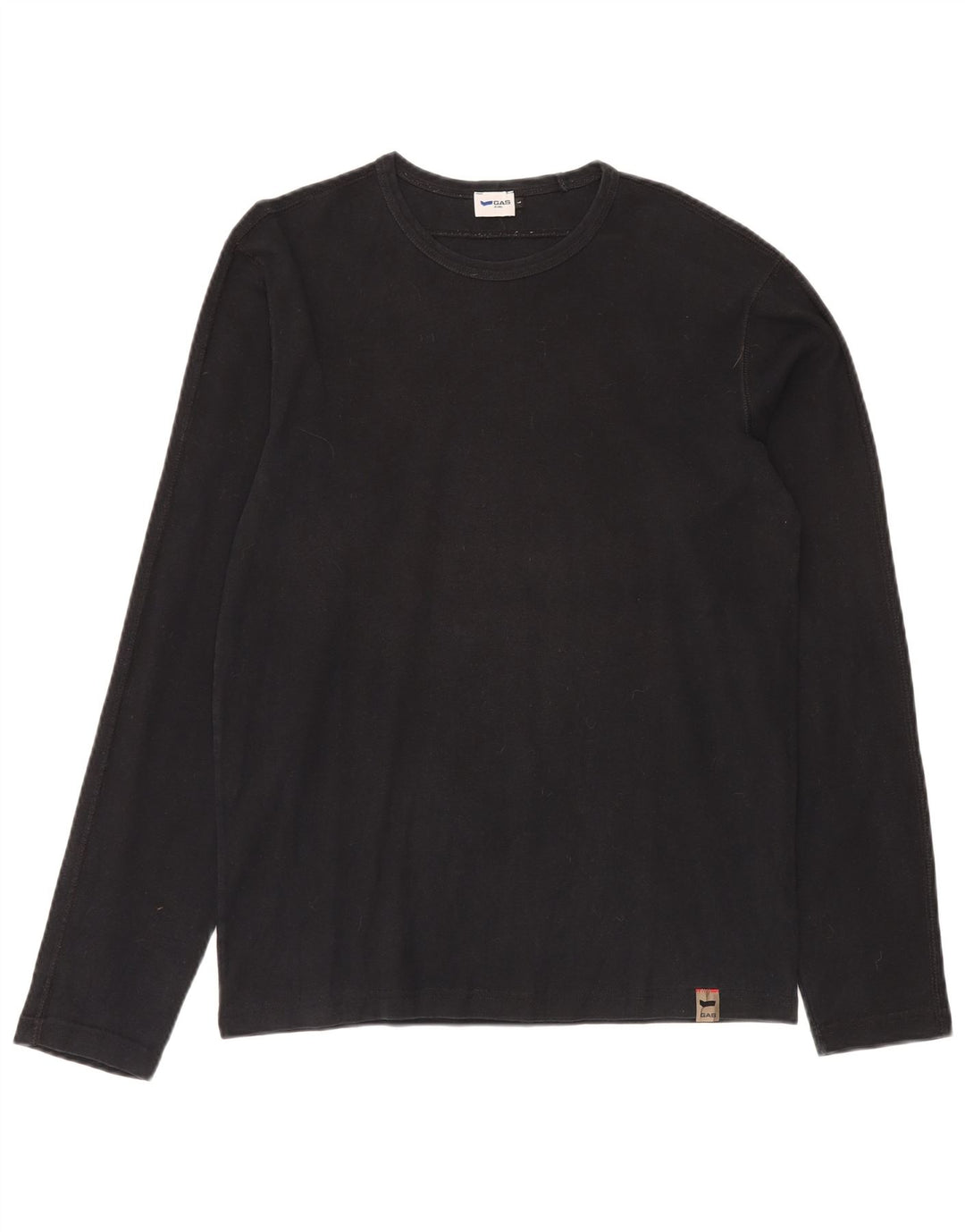 Męski top z długim rękawem GAS, duży, czarny, bawełniany