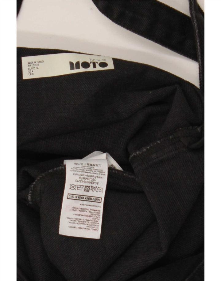 Damska jeansowa sukienka ogrodniczka Topshop UK 8, mała, czarna, z poliestru