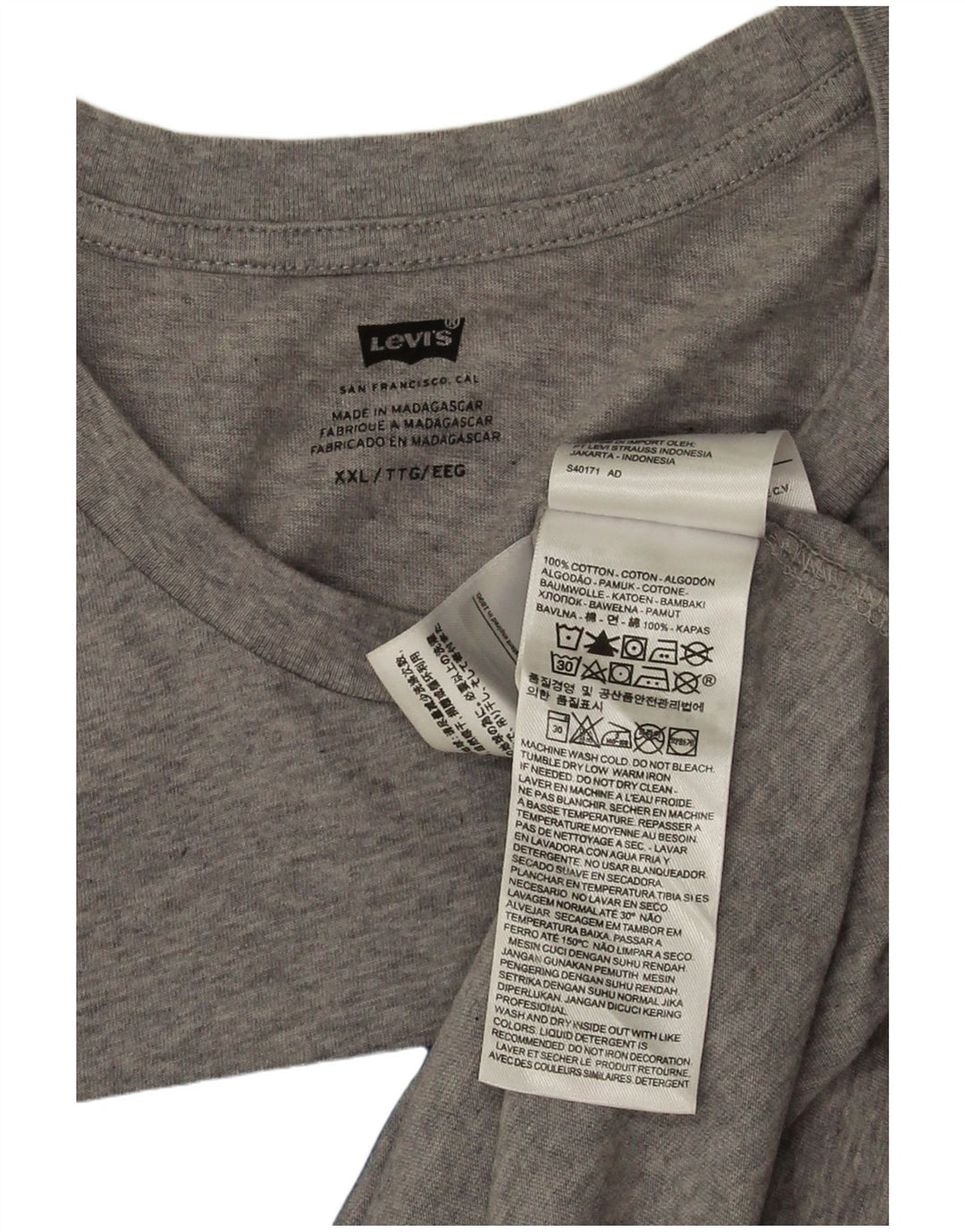 Męski T-shirt z grafiką Levi's Top 2XL Szara bawełna
