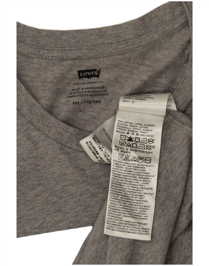 Męski T-shirt z grafiką Levi's Top 2XL Szara bawełna