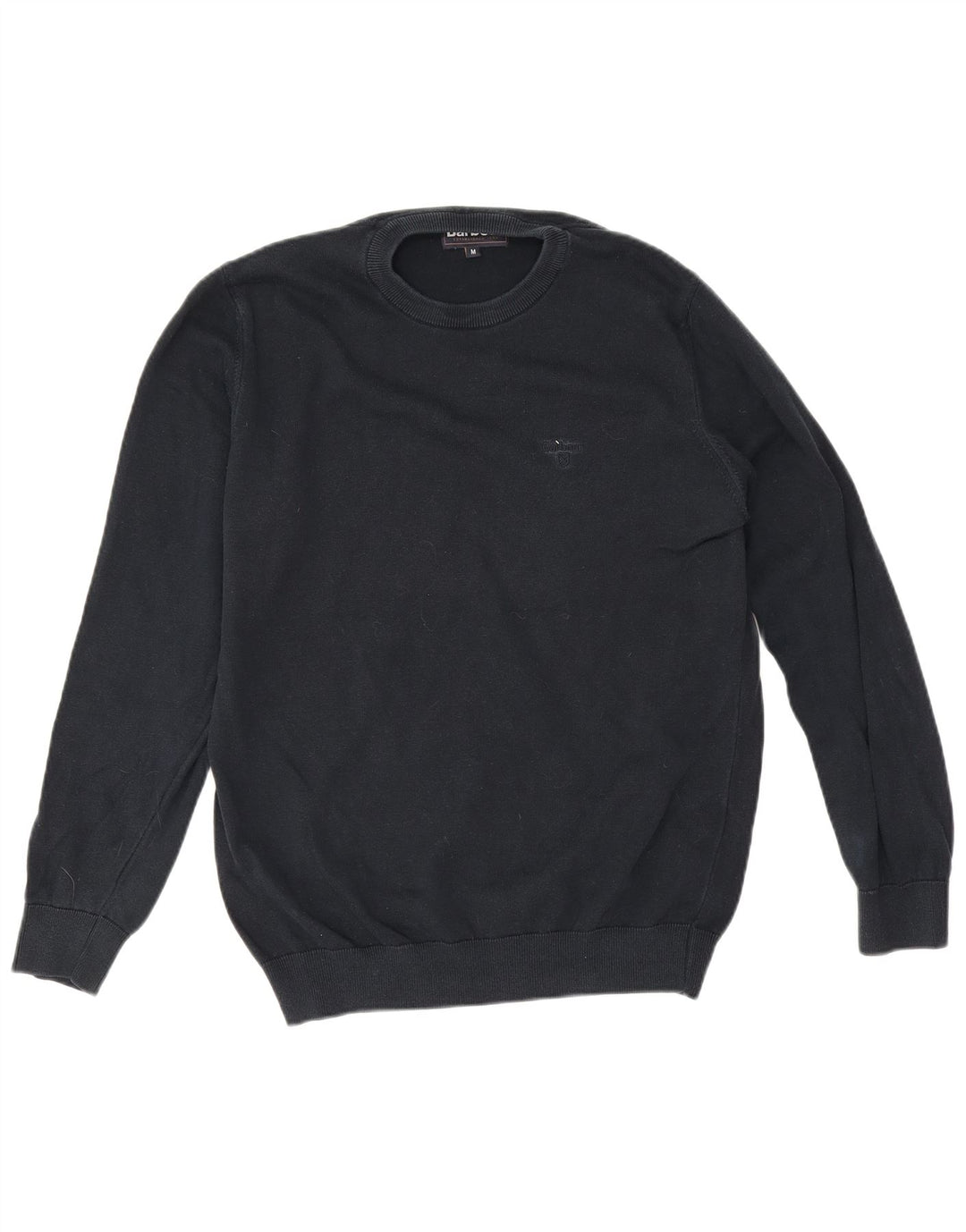 Męski sweter z okrągłym dekoltem Barbour, średni granatowy, bawełniany