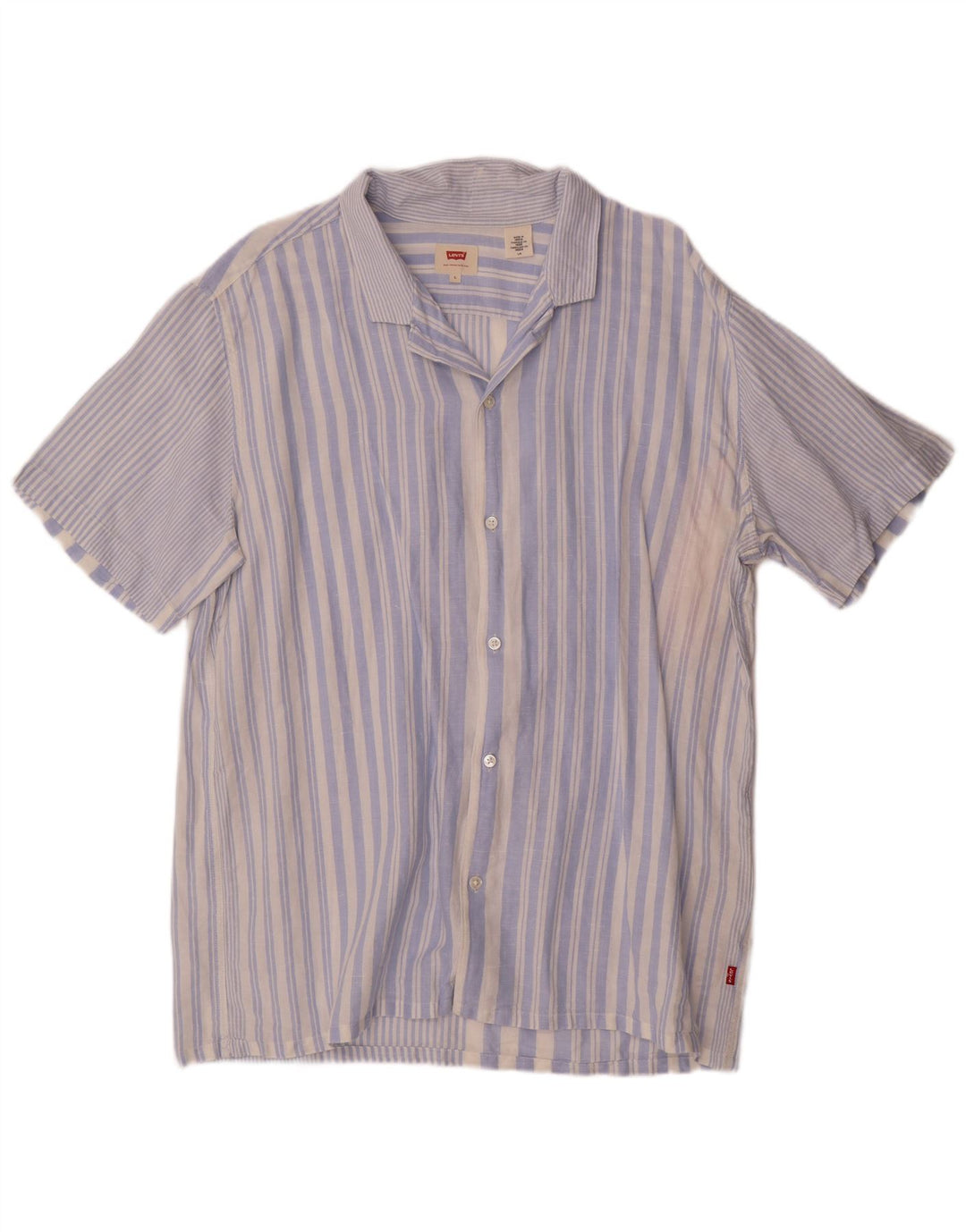 Męska koszula z krótkim rękawem Levi's, duża, lniana w niebieskie paski