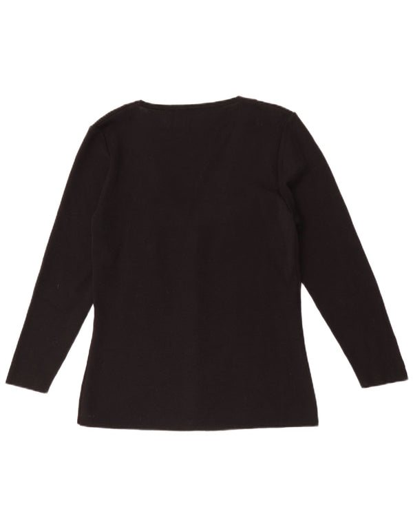 Sweter damski Francesca By Sottini Cardigan UK 14, duży, czarny, w kwiaty, wełniany