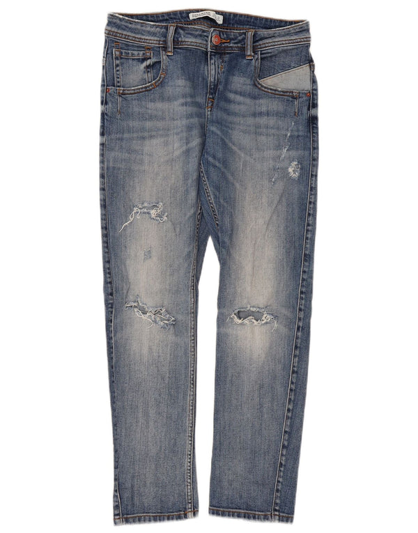 Damskie jeansy Zara w trudnej sytuacji, EU 36 XS W26 L27 Niebieskie