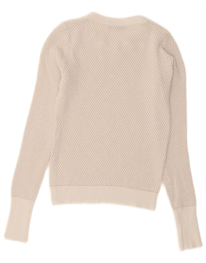 Sweter damski Zara z okrągłym dekoltem, UK 8, mały, biały