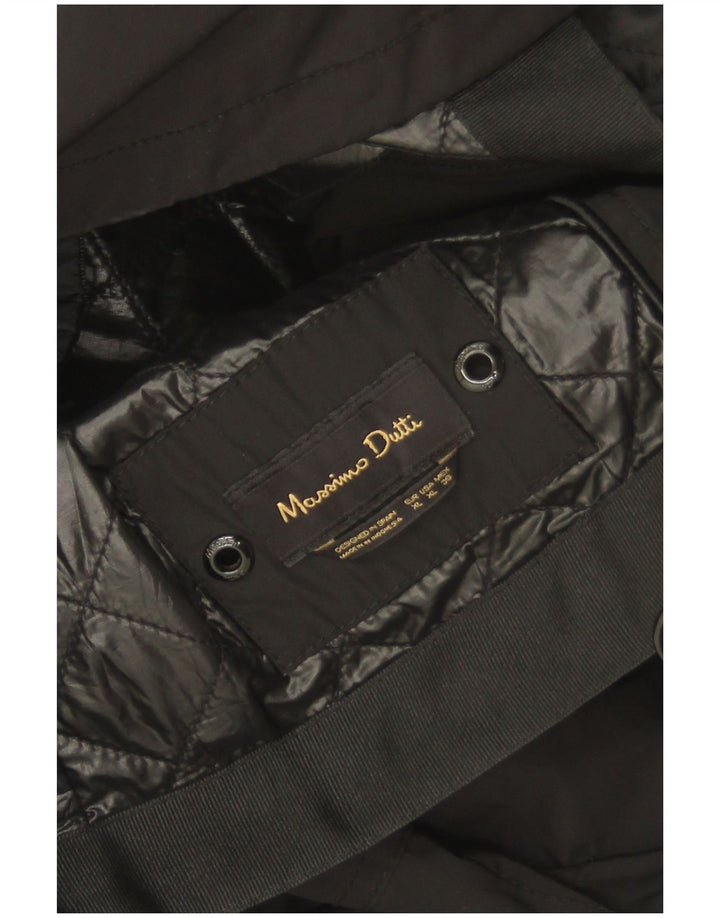 Damska kurtka wojskowa z kapturem Massimo Dutti UK 18 XL czarna