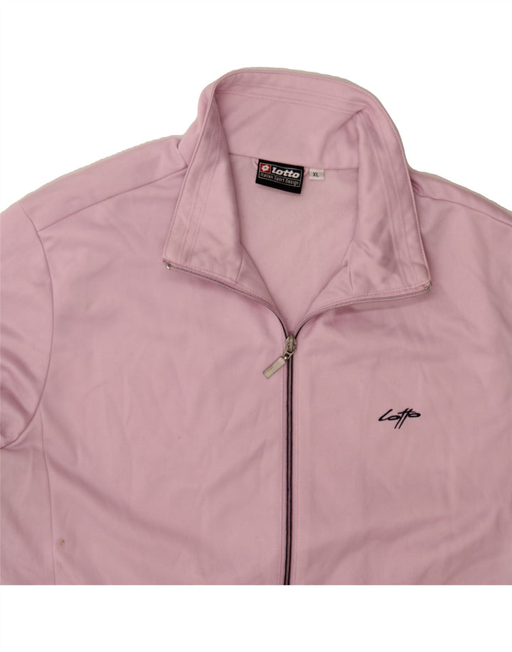 LOTTO Womens Tracksuit Top Jacket UK 18 XL Pink Polyester Vintage Lotto and Second-Hand Lotto from Messina Hembry 