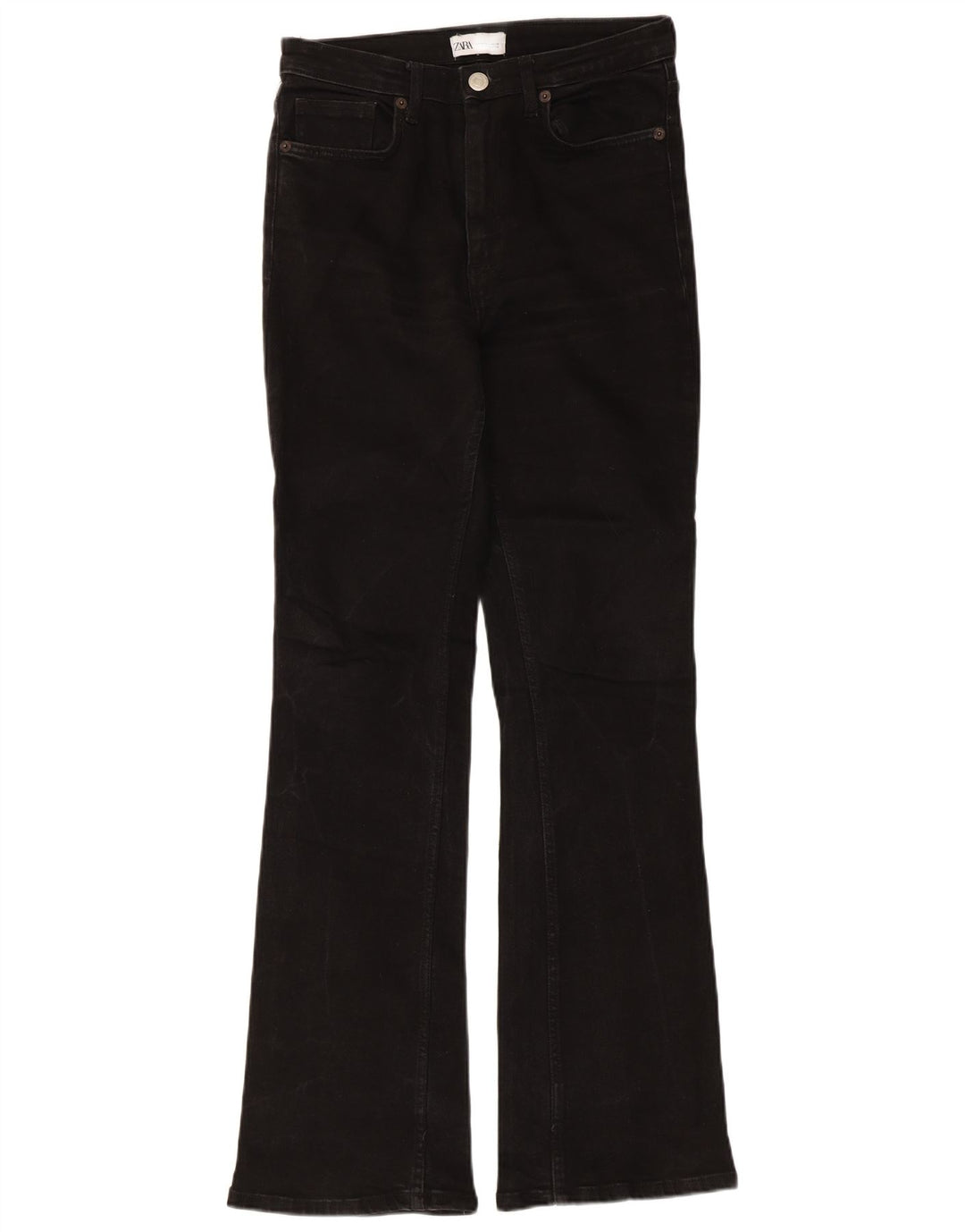 Damskie jeansy rozkloszowane Zara EU 38 Small W28 L31 Czarna bawełna