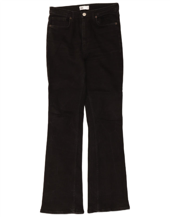 Damskie jeansy rozkloszowane Zara EU 38 Small W28 L31 Czarna bawełna