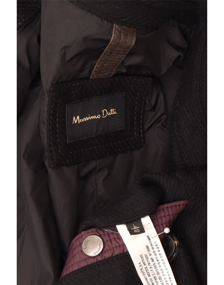 Płaszcz męski Massimo Dutti Pea Coat UK 40, duży, czarny nylon