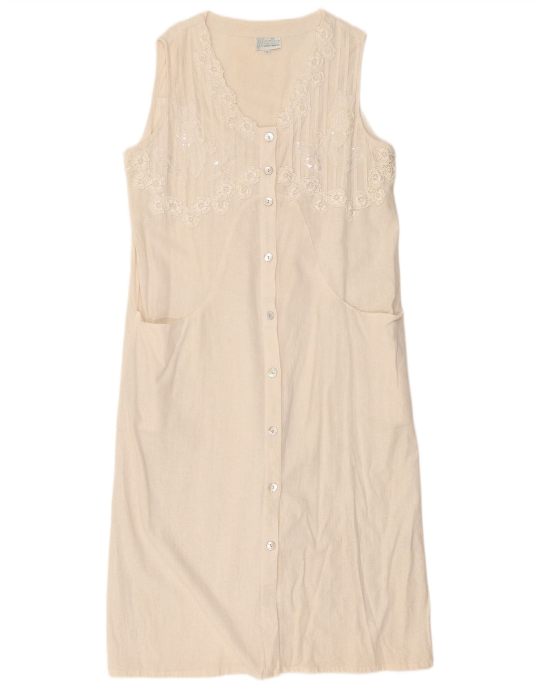 Damska sukienka bez rękawów Marila, UK 14, średnia biała pościel
