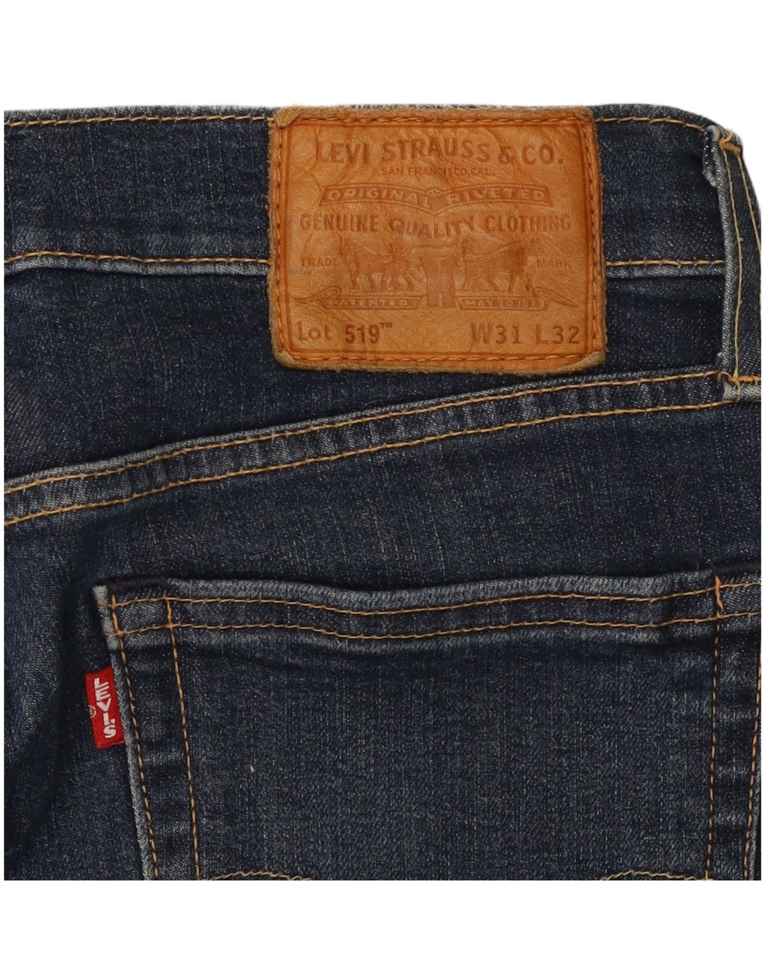 Męskie jeansy Levi's 519 Skinny W31 L32 Granatowa bawełna