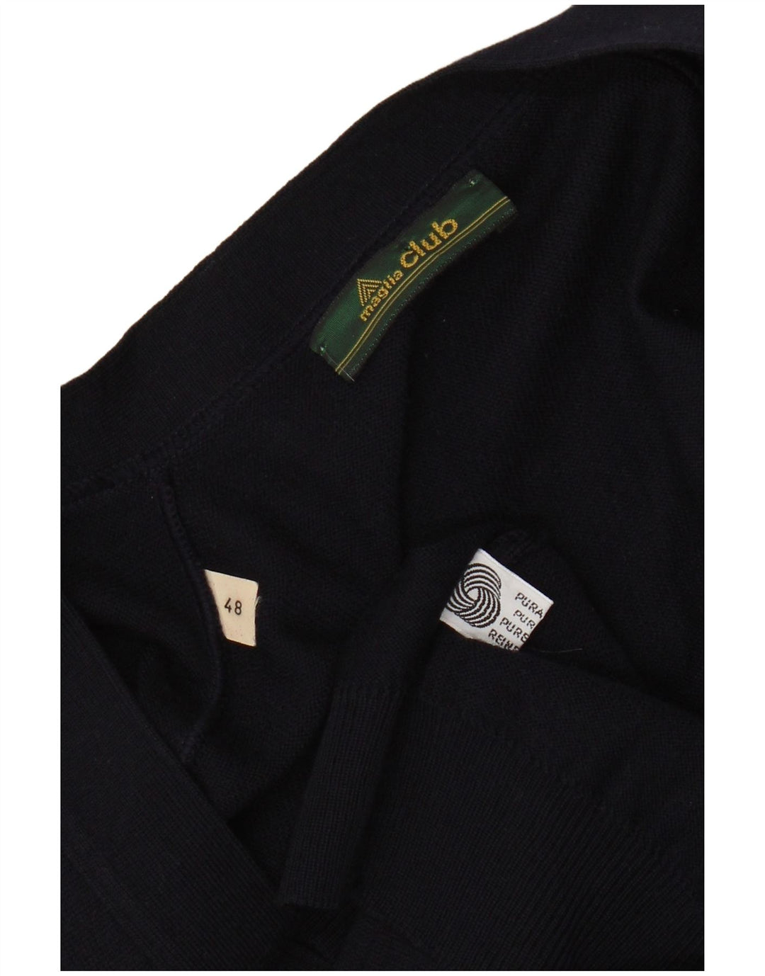 Męski sweter kardigan bez rękawów MAGLIA CLUB IT 48 Średni granatowy wełniany