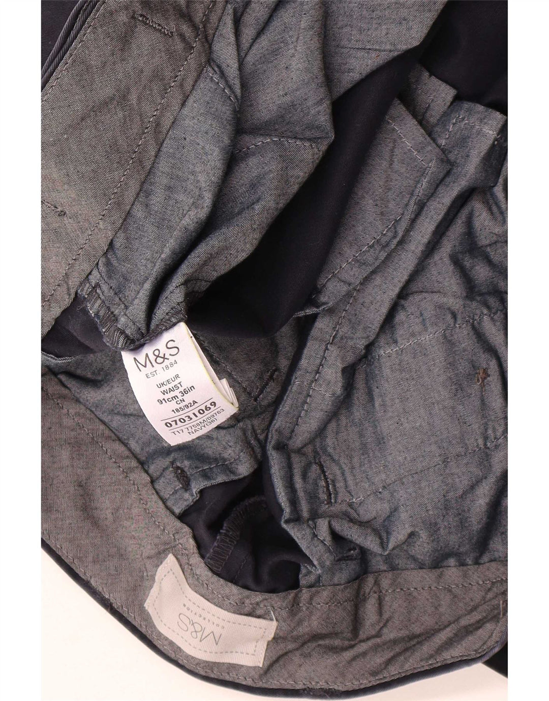 Męskie spodenki Chino Marks & Spencer W36, duże, granatowe, bawełniane