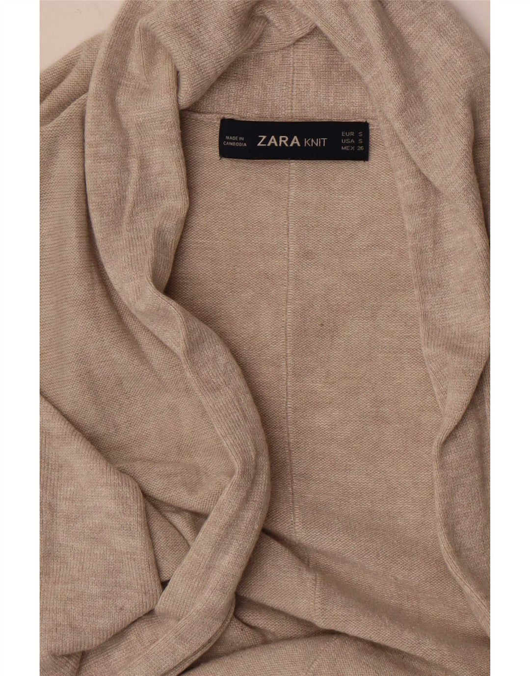 Sweter damski Zara Longline Open Cardigan UK 8 Small Beige