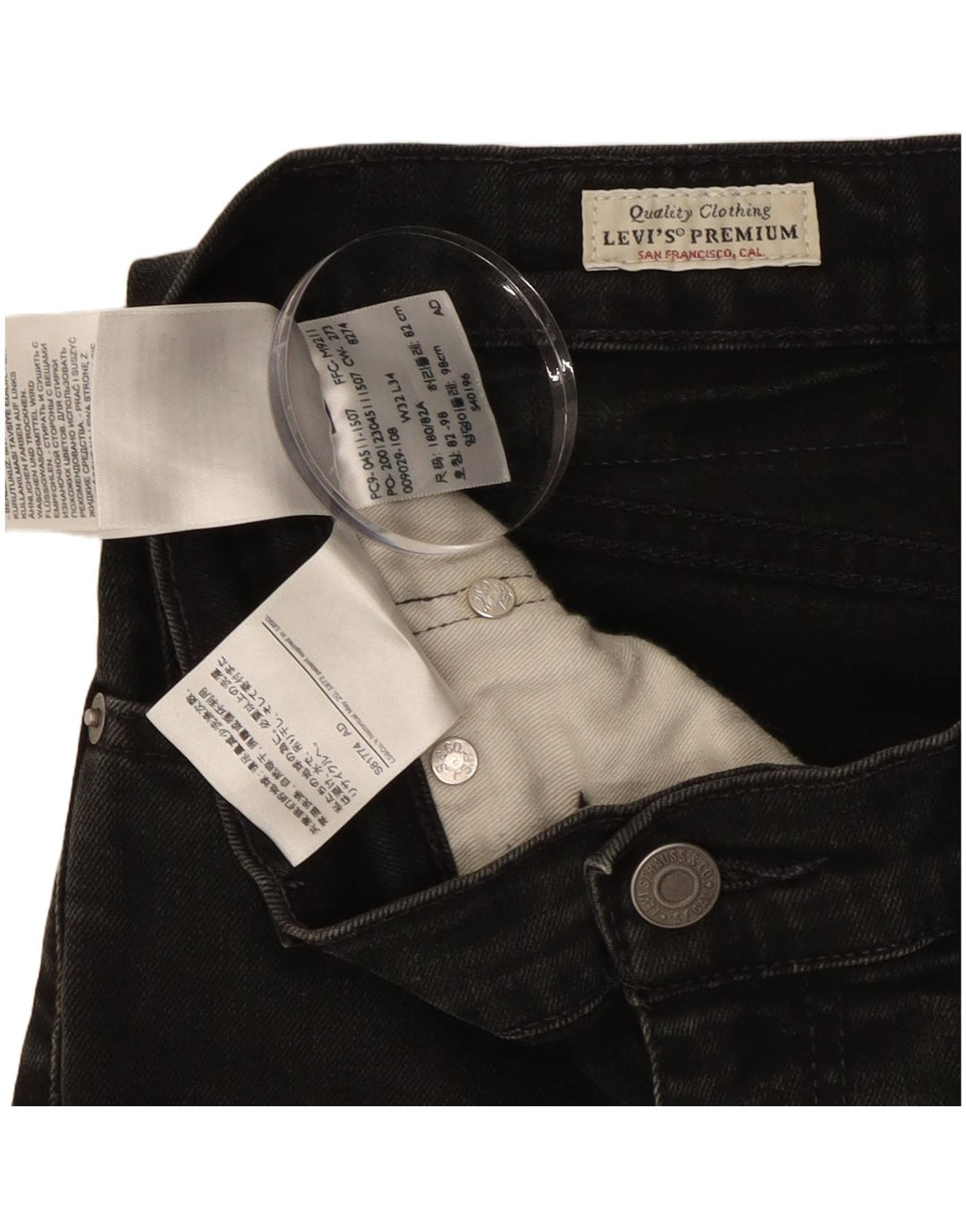 Męskie jeansy Levi's 512 Slim Tapered W32 L34 Czarna bawełna