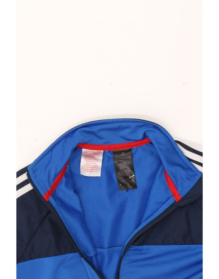 ADIDAS Boys Tracksuit Top Jacket 9-10 Years Blue Colourblock Polyester Vintage Adidas and Second-Hand Adidas from Messina Hembry 