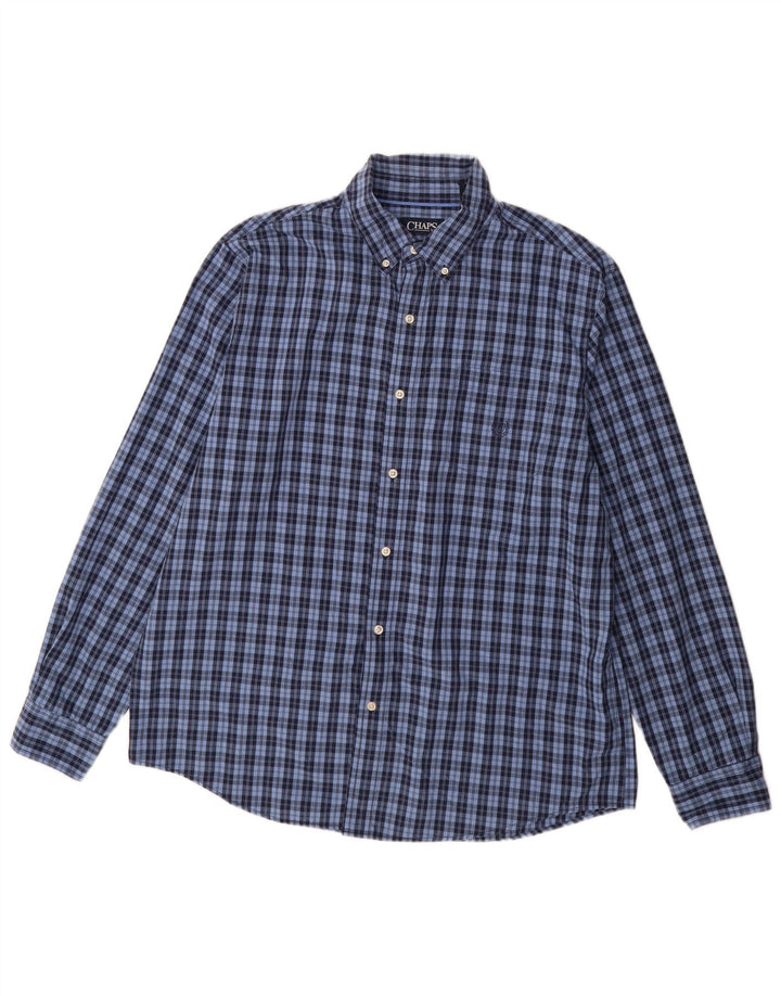 Koszula męska Chaps Easy Care XL w niebieską kratkę, bawełniana