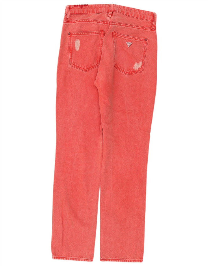 Damskie jeansy Guess w trudnej sytuacji W26 L28, czerwone, bawełniane