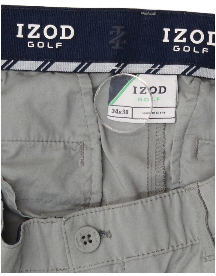 Męskie spodnie Chino Izod W34 L30 Szary poliester