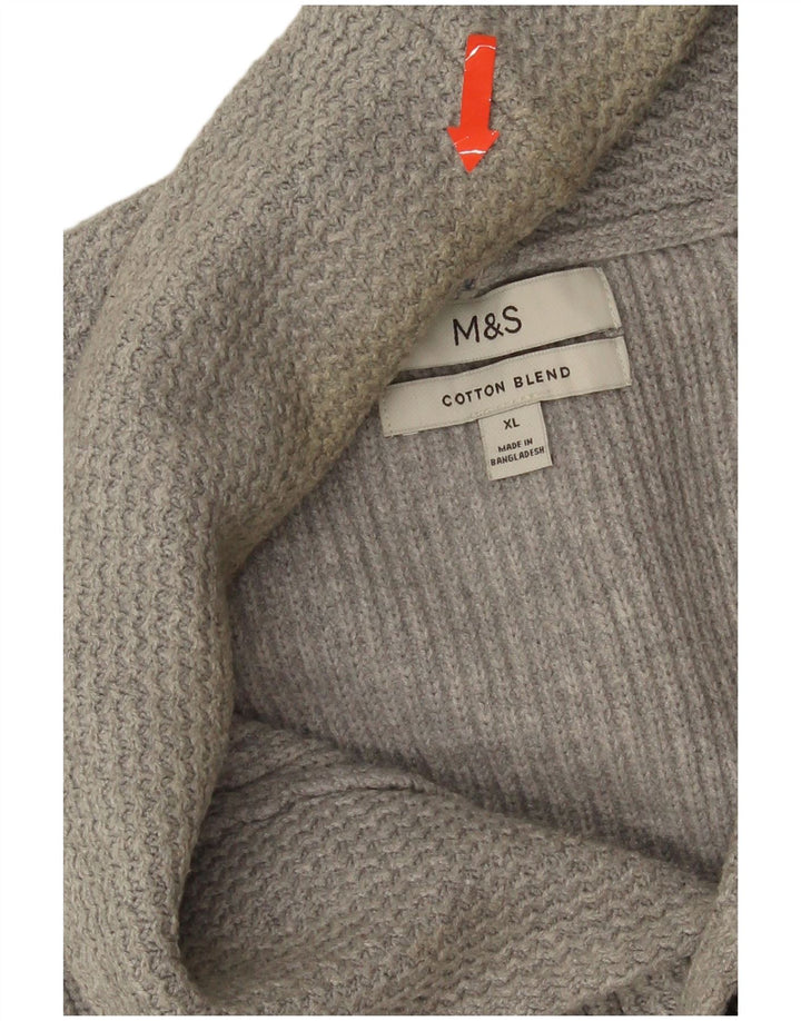 Marks & Spencer Męski sweter rozpinany XL, szary, bawełniany