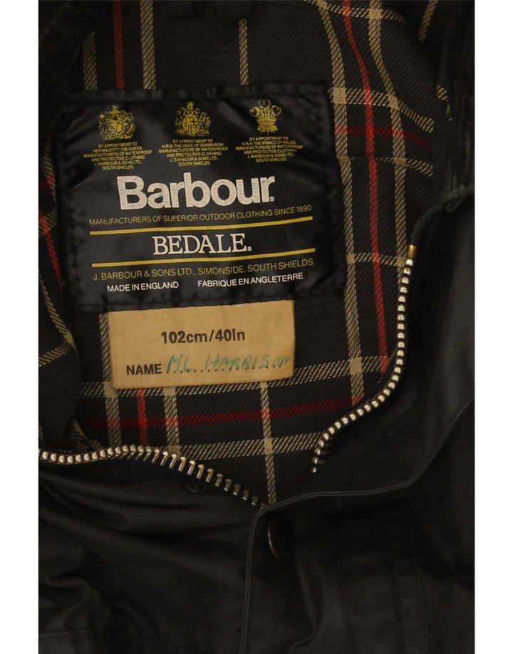 Kurtka męska Barbour Bedale z woskowanej bawełny, rozmiar 40, średnia czarna