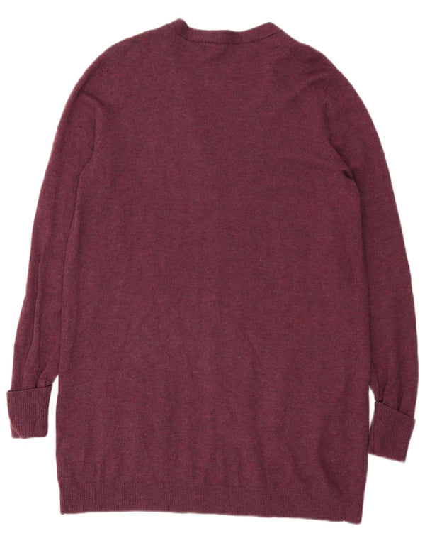 Sweter damski Fat Face Longline z otwartym kardiganem UK 14, duży, fioletowy, wełniany