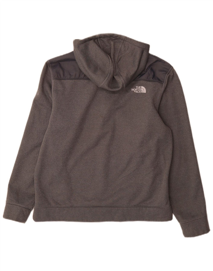 Męski sweter z kapturem i zamkiem błyskawicznym The North Face, duży, szary, poliestrowy blok kolorów
