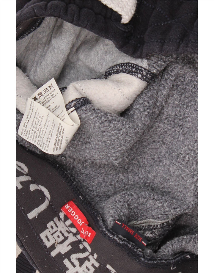 Męskie spodnie dresowe SUPERDRY z grafiką, małe, granatowe, z blokami kolorów