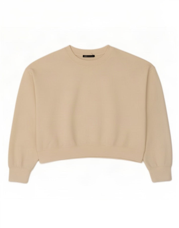 Damska bluza oversize Zara Crop UK 14 Medium Off White