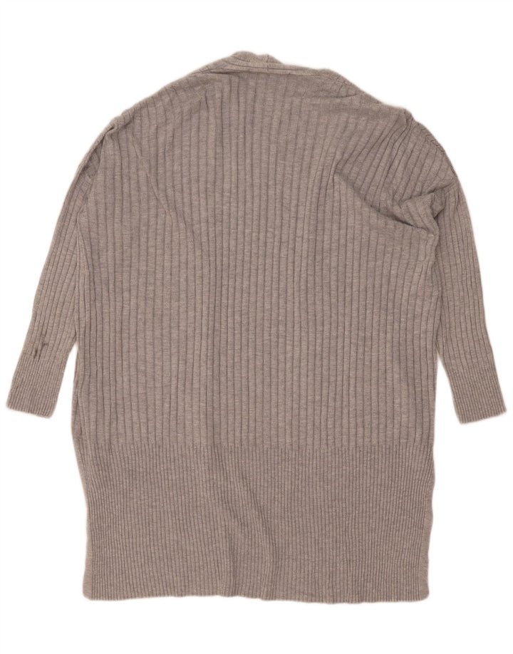 Marks & Spencer Damski sweter rozpinany o długim kroju, UK 14, średni szary