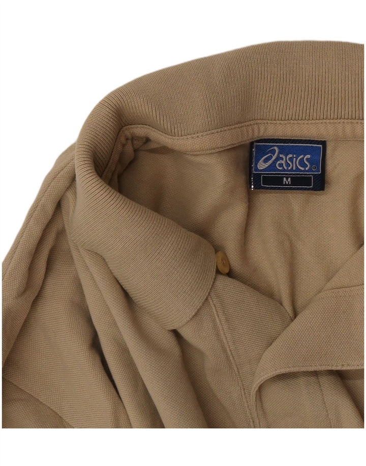 Męska koszulka polo z długim rękawem Asics w kolorze średniego beżu