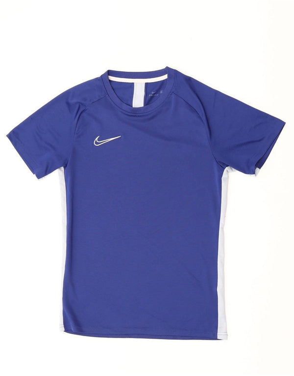 Męski T-shirt Nike Dri Fit, mały, niebieski, z blokami kolorów
