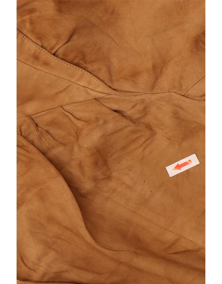 Vintage damska zamszowa kurtka bomber IT 42 średniej beżowej skóry