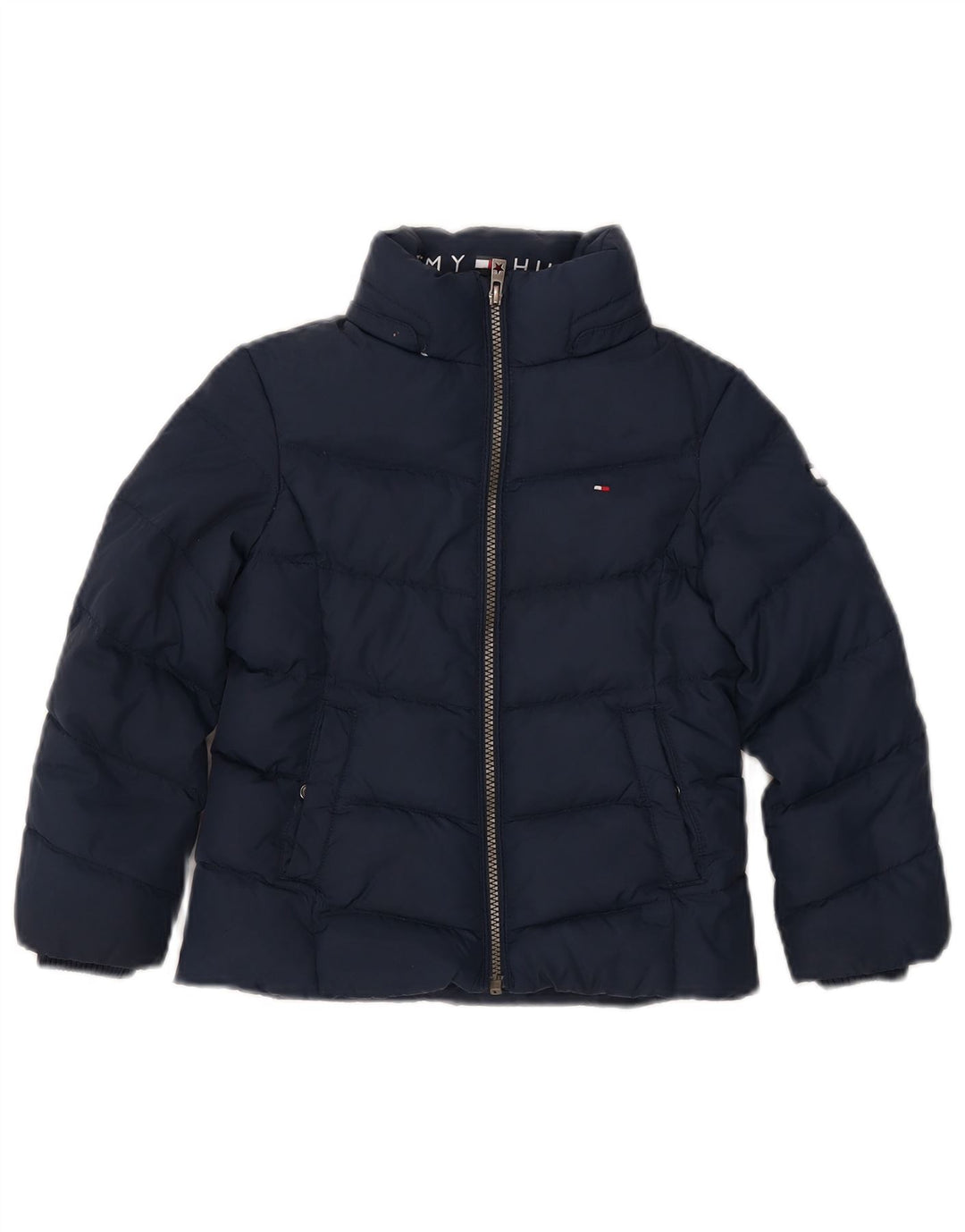 Tommy Hilfiger Chłopięca ocieplana kurtka 5-6 lat, granatowa, poliester