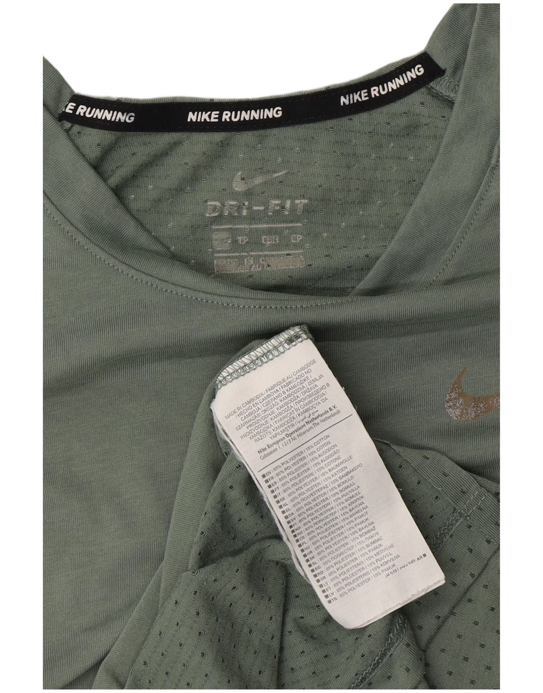 Damska koszulka NIKE Dri Fit Top UK 10, mała, zielona, poliester