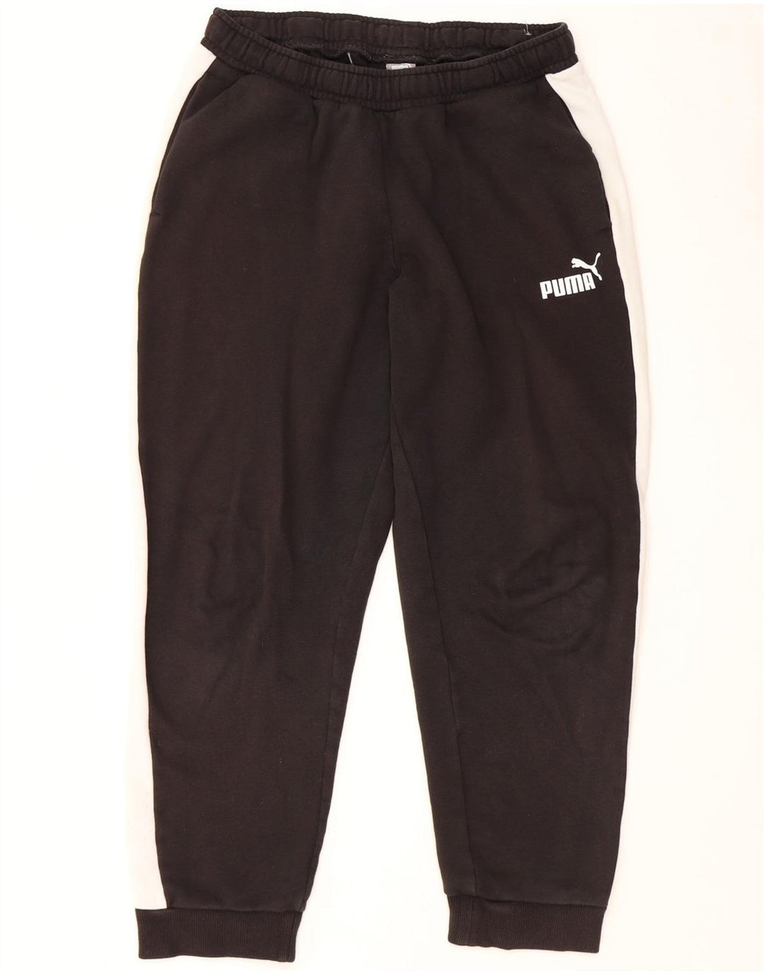 Męskie spodnie dresowe Puma Crop, joggery, średnia czerń, bloki kolorów