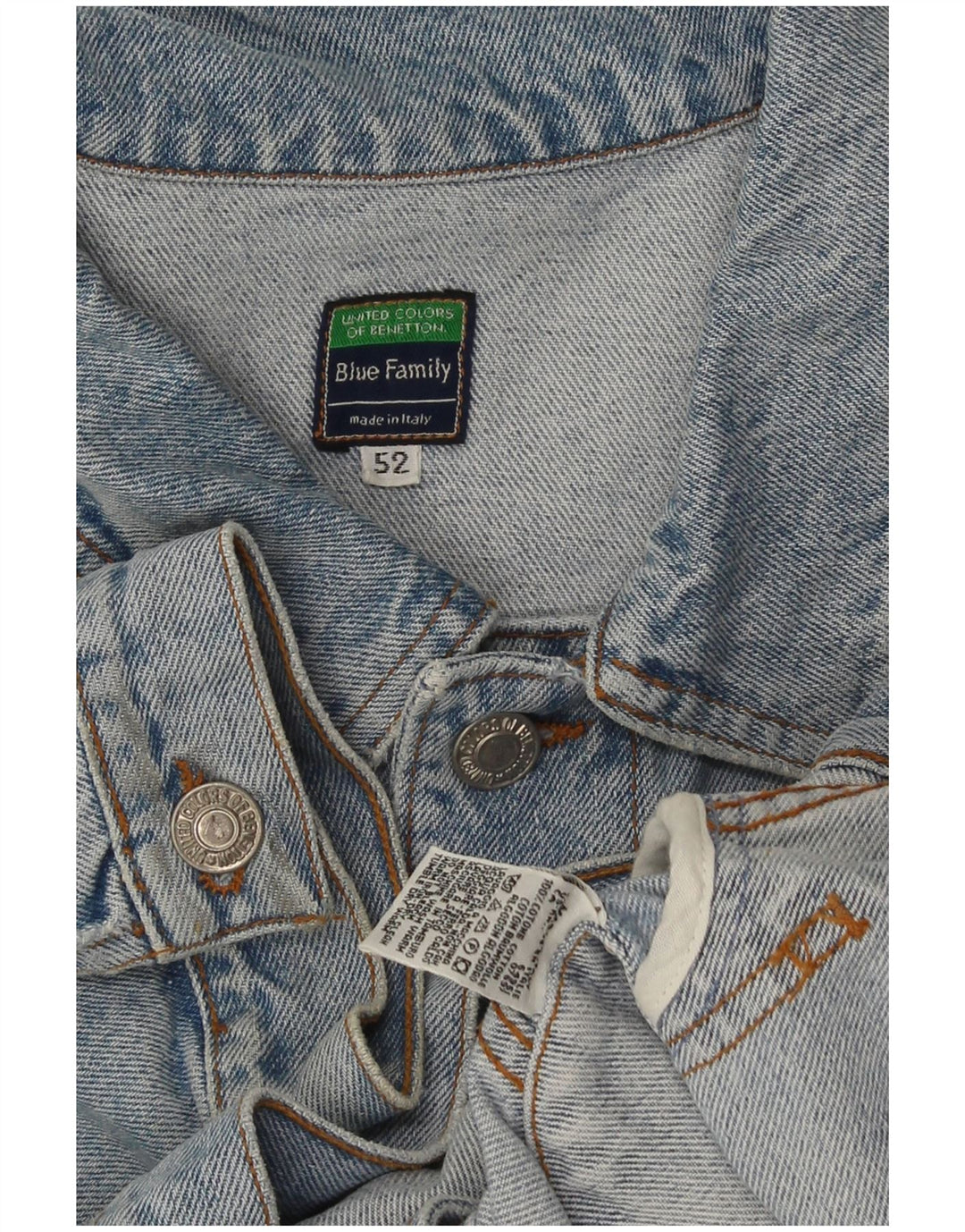 Męska kurtka dżinsowa Benetton IT 52 XL, niebieska, bawełniana