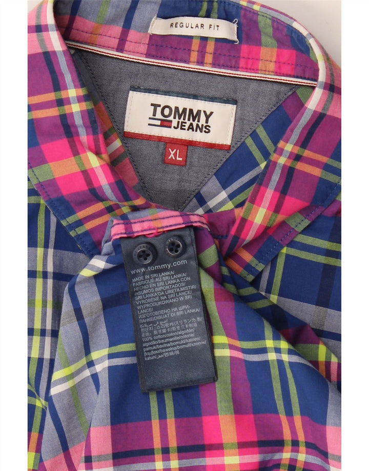 Koszula męska TOMMY HILFIGER o regularnym kroju XL, bawełniana w granatową kratkę