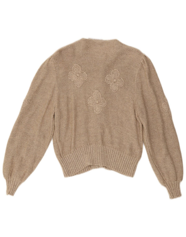Sweter damski Stapf UK 12 średni beż w kwiaty