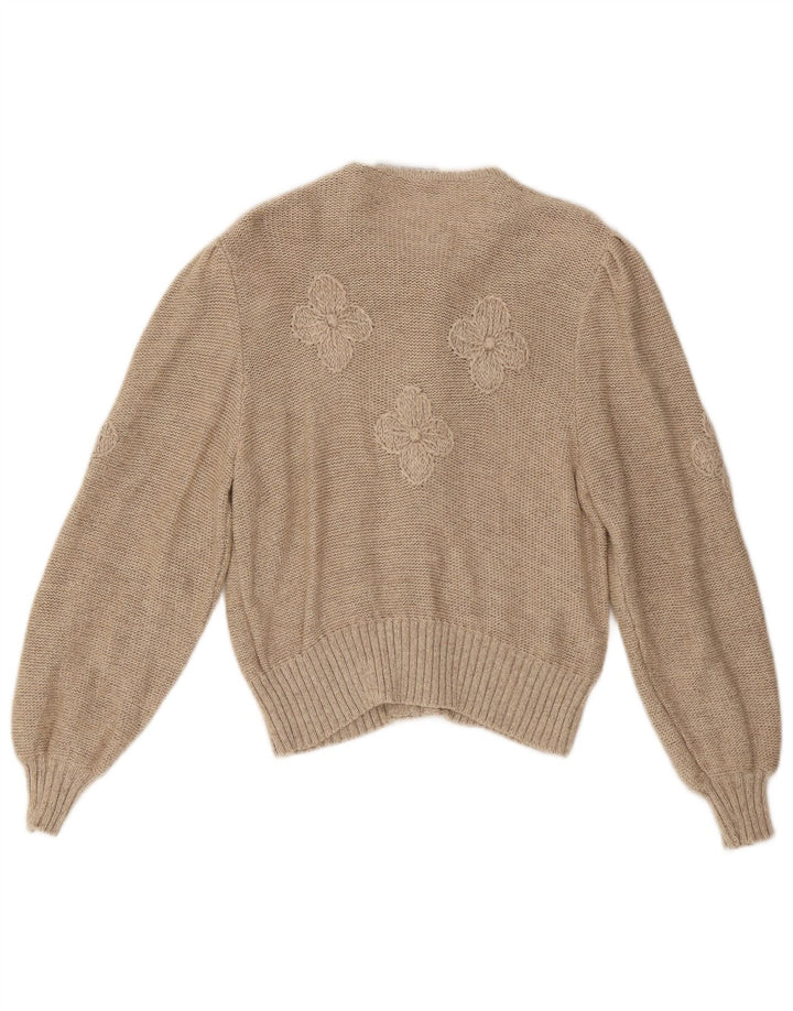 Sweter damski Stapf UK 12 średni beż w kwiaty