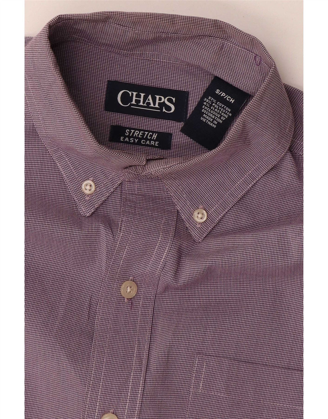 Koszula męska oversize Chaps UK 10, mała, fioletowa, bawełniana w pepitkę