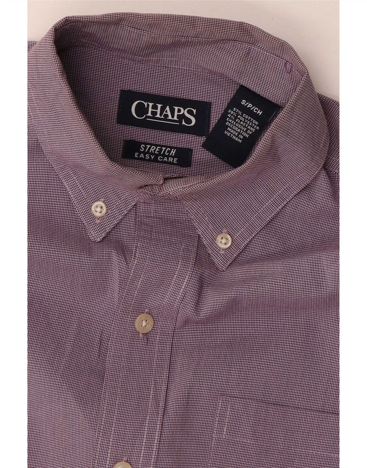 Koszula męska oversize Chaps UK 10, mała, fioletowa, bawełniana w pepitkę