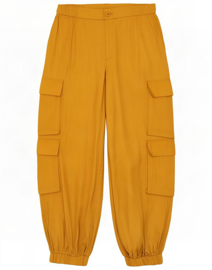 Spodnie damskie Zara Crop Cargo, duże W30 L23 Żółty poliester