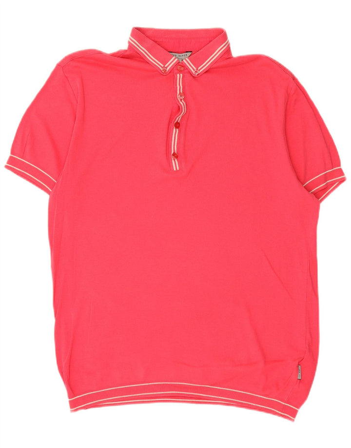 Męski sweter polo Ted Baker, rozmiar 3, średnie różowe paski