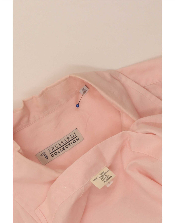 Koszula męska Trussardi Jeans, rozmiar 40 15 1/2, średnia różowa bawełna