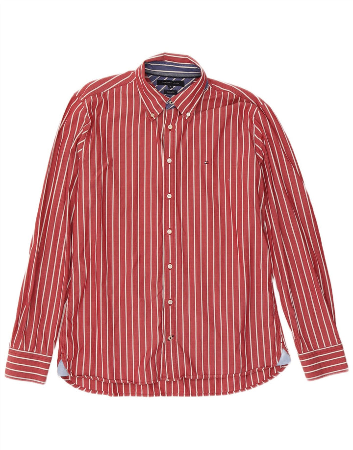 Koszula męska Tommy Hilfiger o dopasowanym kroju, bawełniana w średnie czerwone prążki